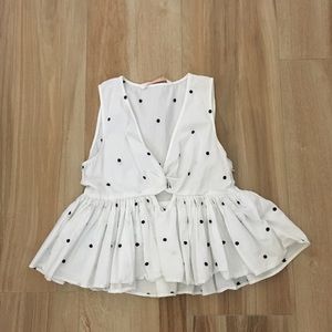 Zara Polka Dot Peplum Top